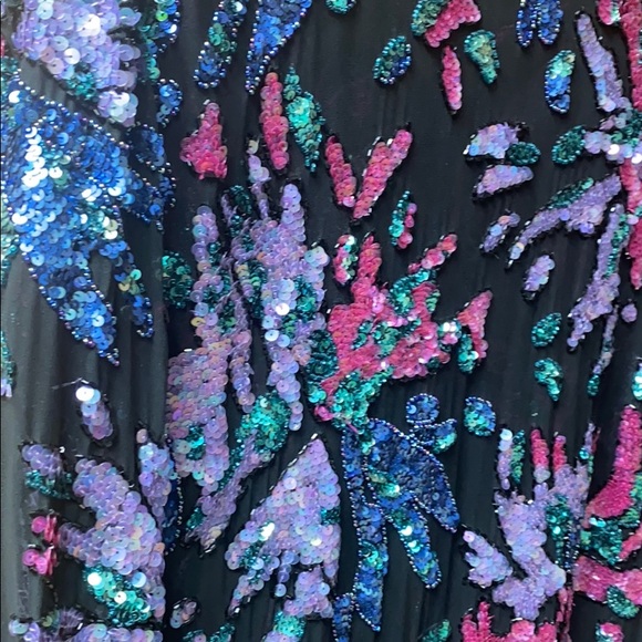 Beaded dress - multicolored beading in black - Picture 2 of 6